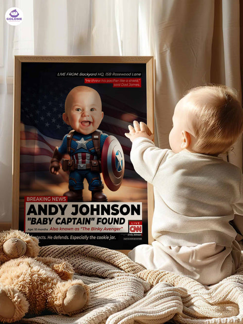 Custom Baby News Poster – Personalized Baby Captain Wall Art